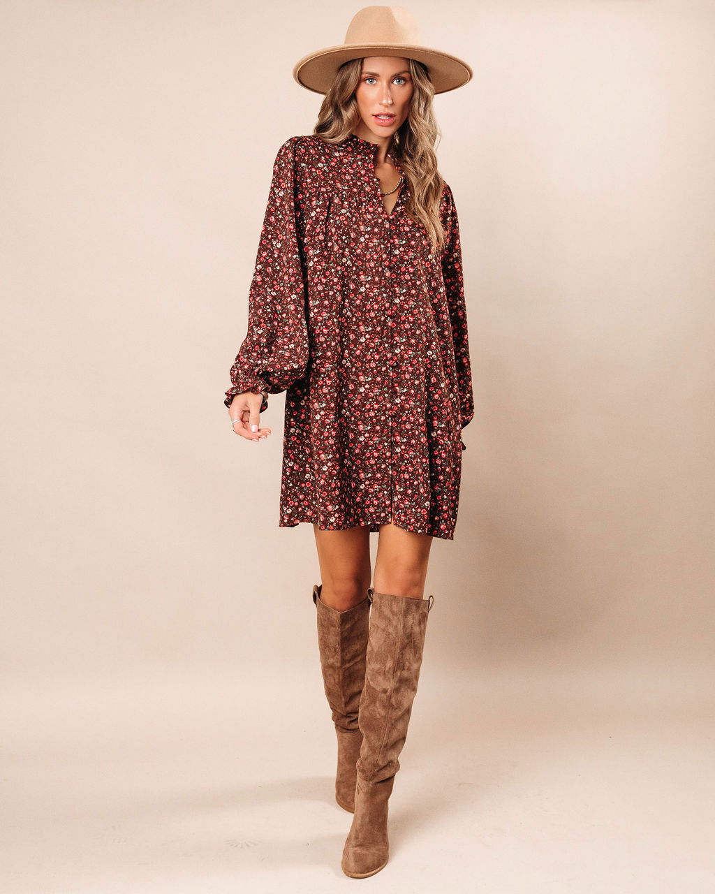 Grateful Hearts Floral Mini Dress