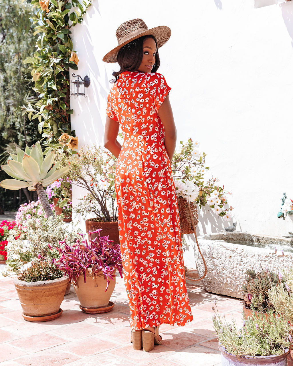Caviana Floral Pocketed Button Down Maxi Dress - FINAL SALE