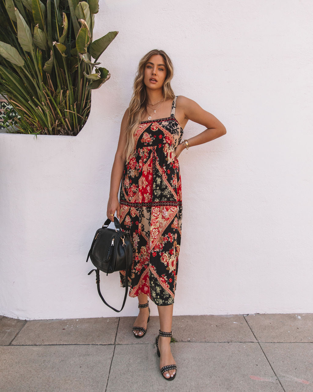 Neverland Tie Back Printed Midi Dress - FINAL SALE