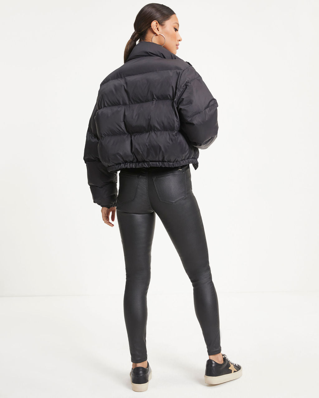 Alpine Explorer Pocketed Puff Jacket - Black