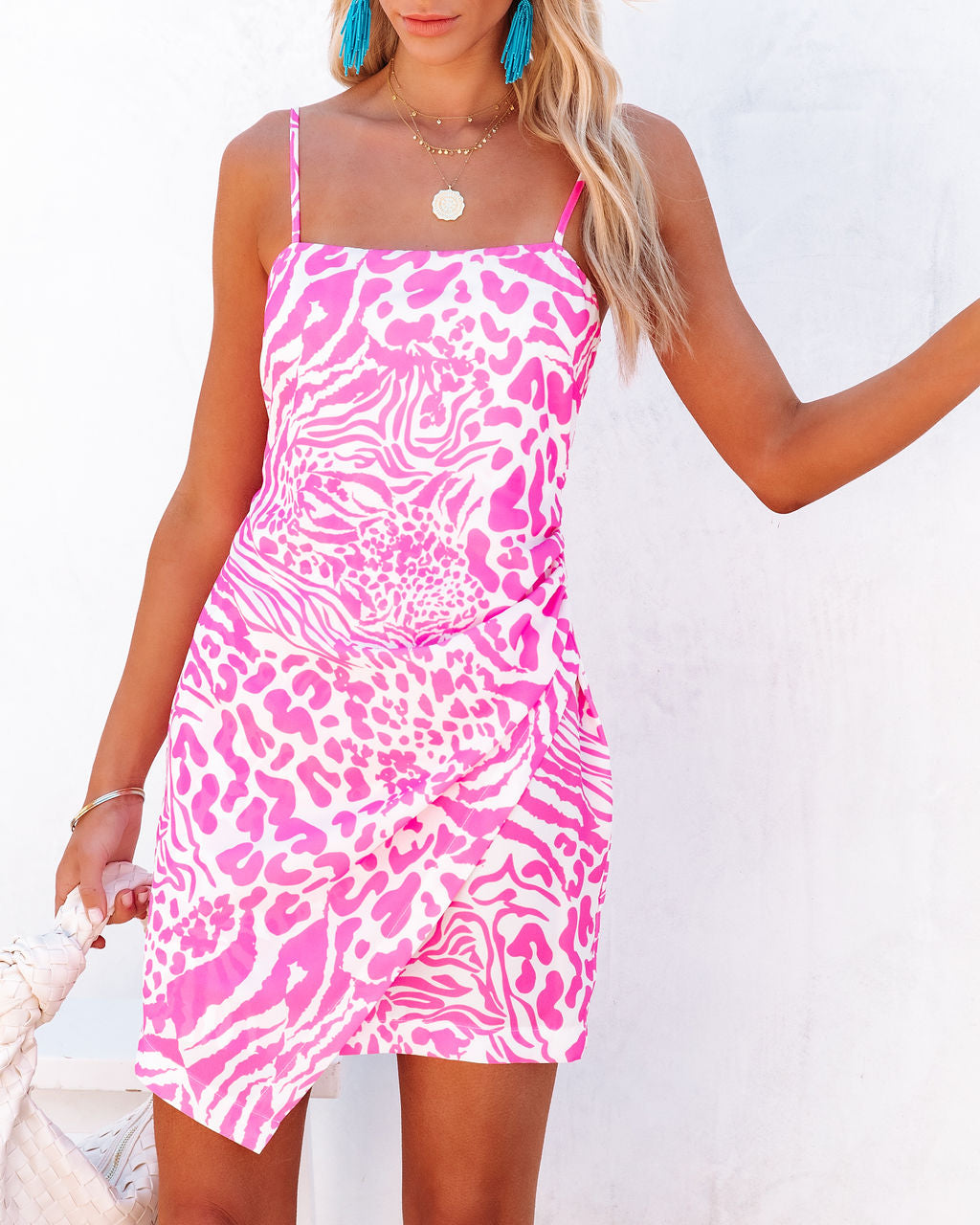 Elu Gathered Adjustable Mini Dress - FINAL SALE