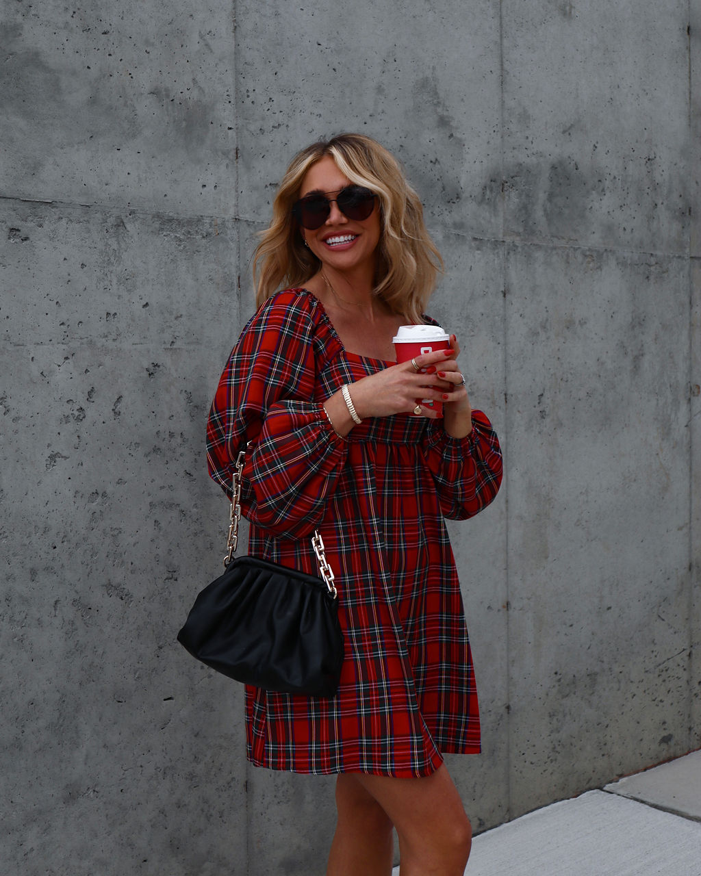 All Things Nice Plaid Babydoll Dress