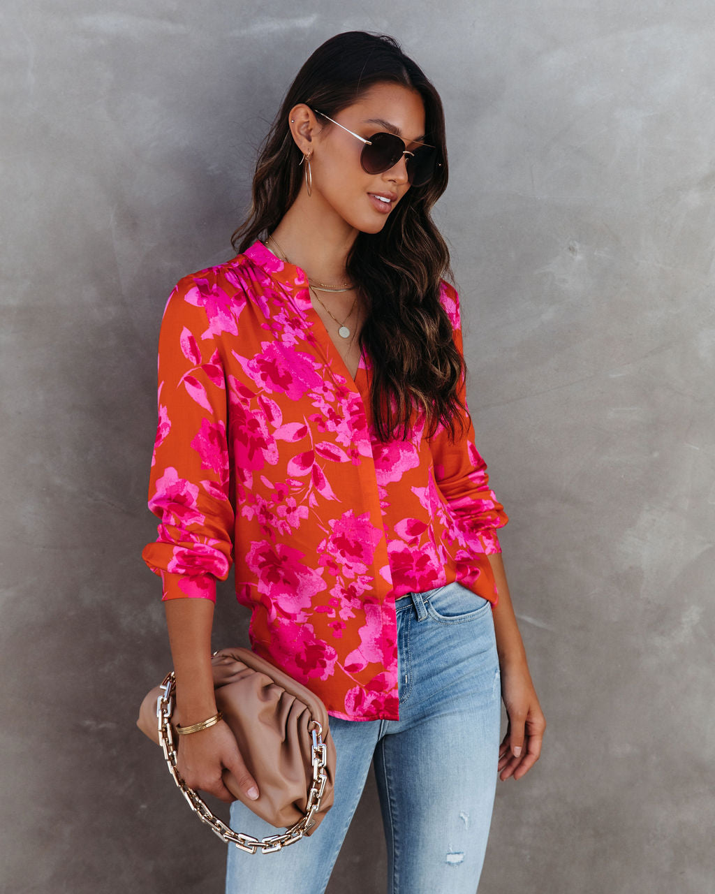 Bibiana Floral Button Down Top