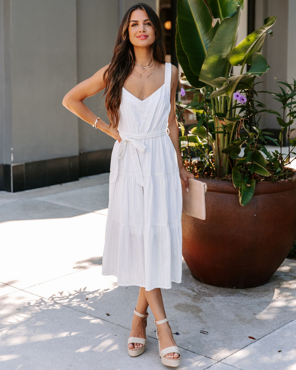 Praire Dreams Cotton Midi Dress - Off White - FINAL SALE