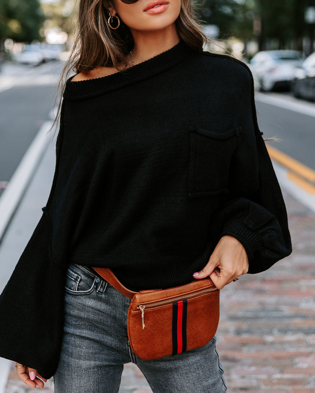 Mountain Gem Cotton Relaxed Sweater - Faded Black