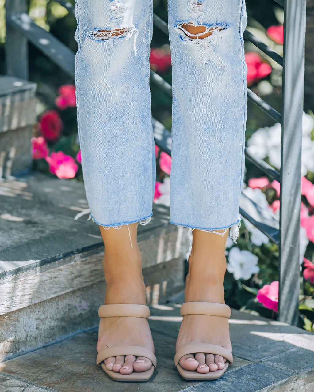 Schena Square Toe Heeled Sandal - Nude - FINAL SALE