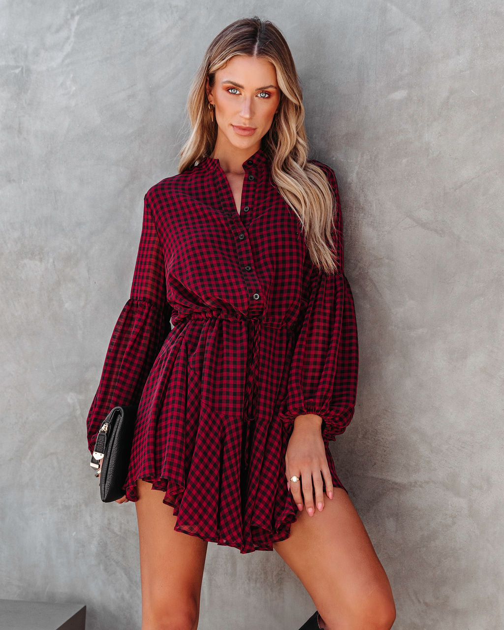 Manchester Adjustable Balloon Sleeve Dress