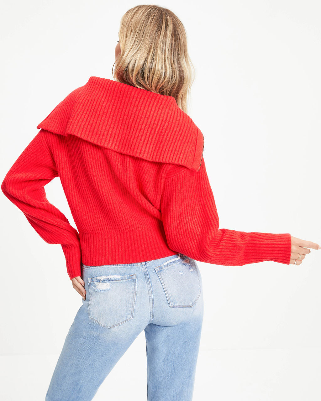 We Love It Half Zip Pullover Sweater - Red