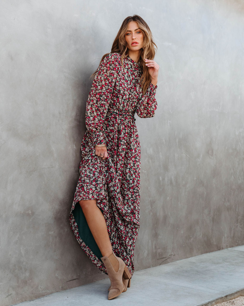 Falling For Me Floral Cutout Maxi Dress