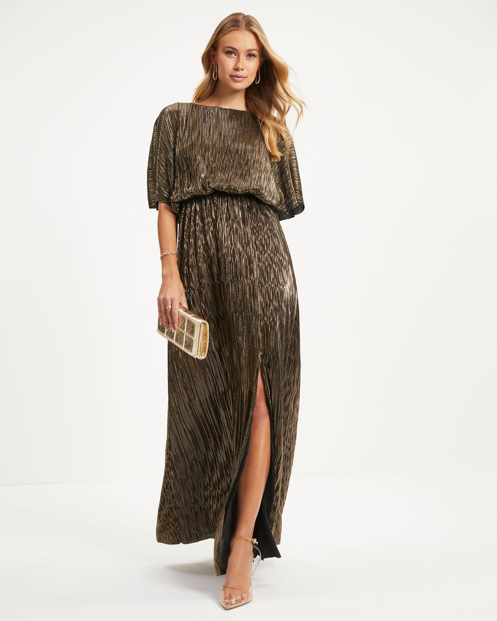 Studio 54 Metallic Maxi Dress - Gold