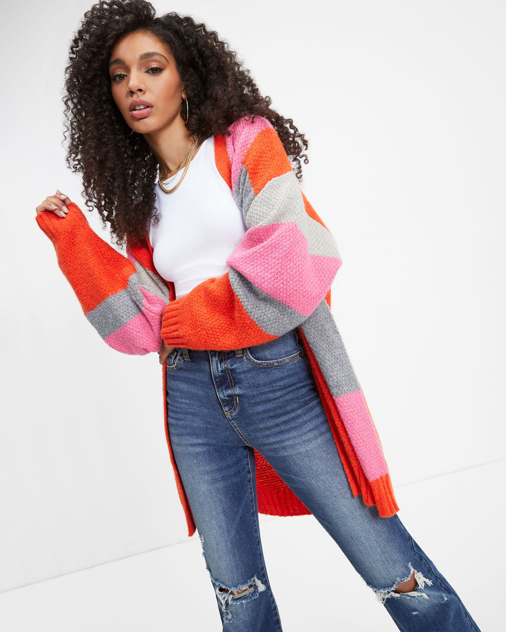 Her Prerogative Colorblock Knit Cardigan
