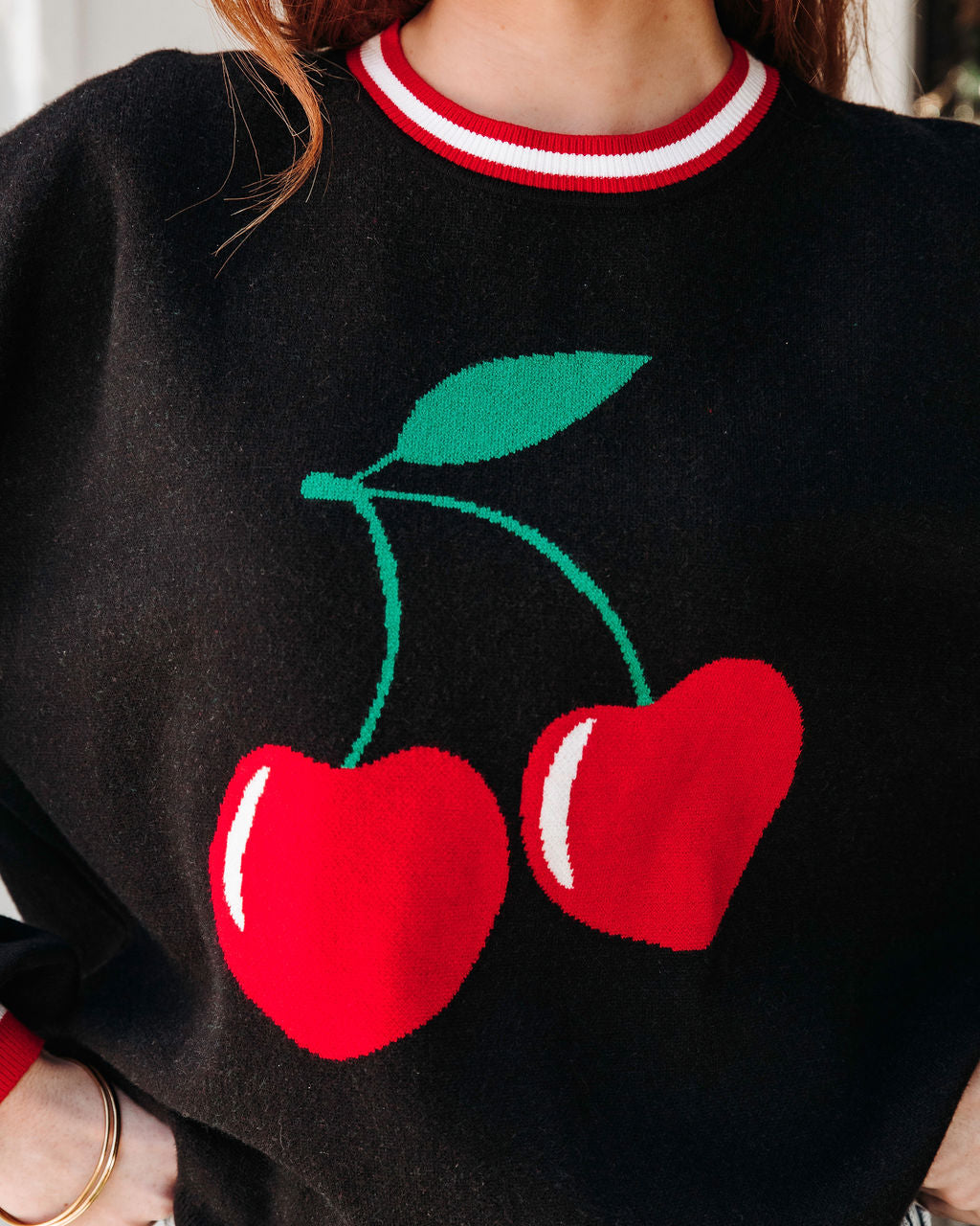 Top It With A Cherry Sweater - Black