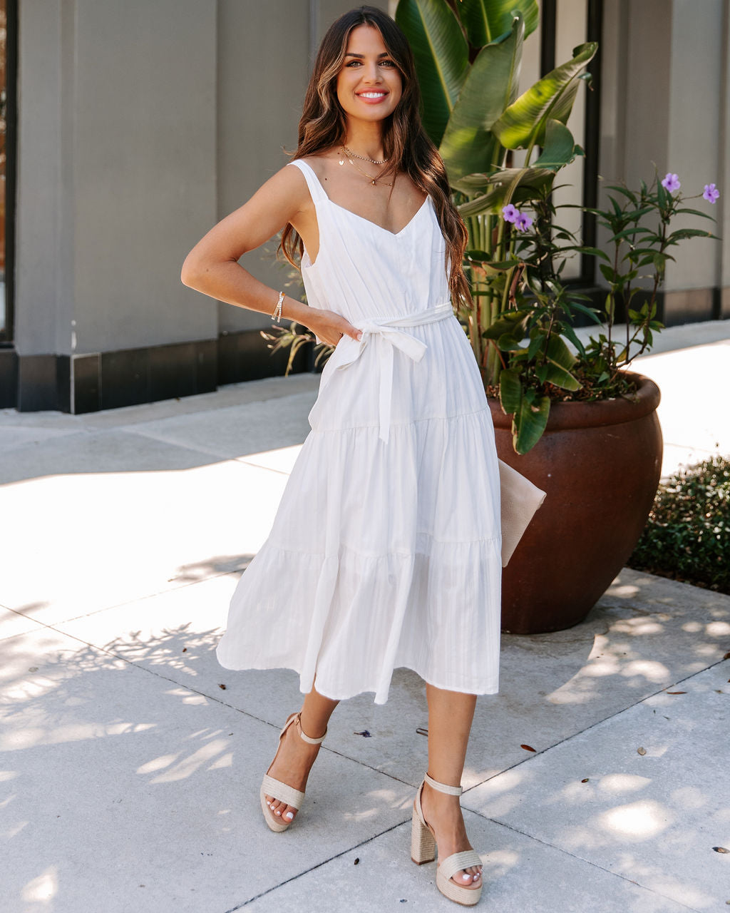 Praire Dreams Cotton Midi Dress - Off White - FINAL SALE