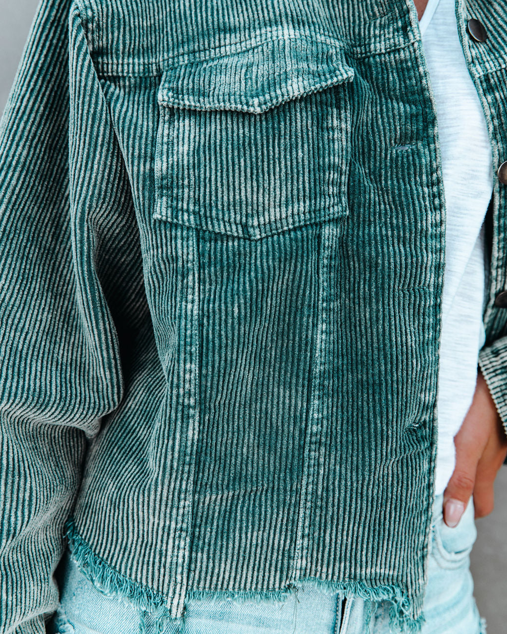 Paddington Distressed Cotton Corduroy Jacket - Hunter Green