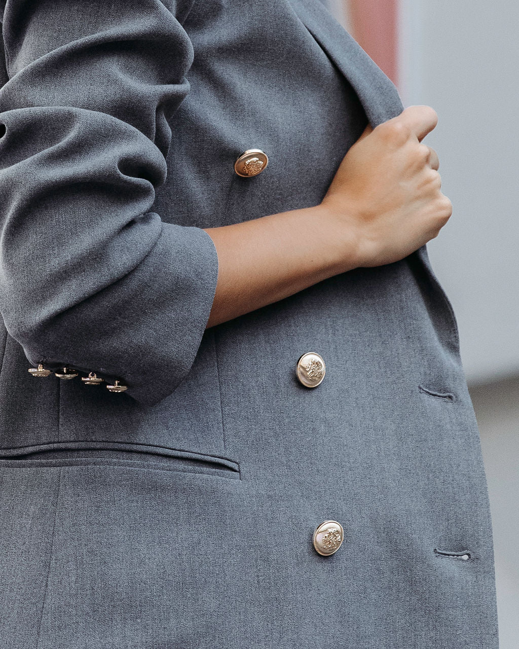 Serious Business Pocketed Blazer - Charcoal