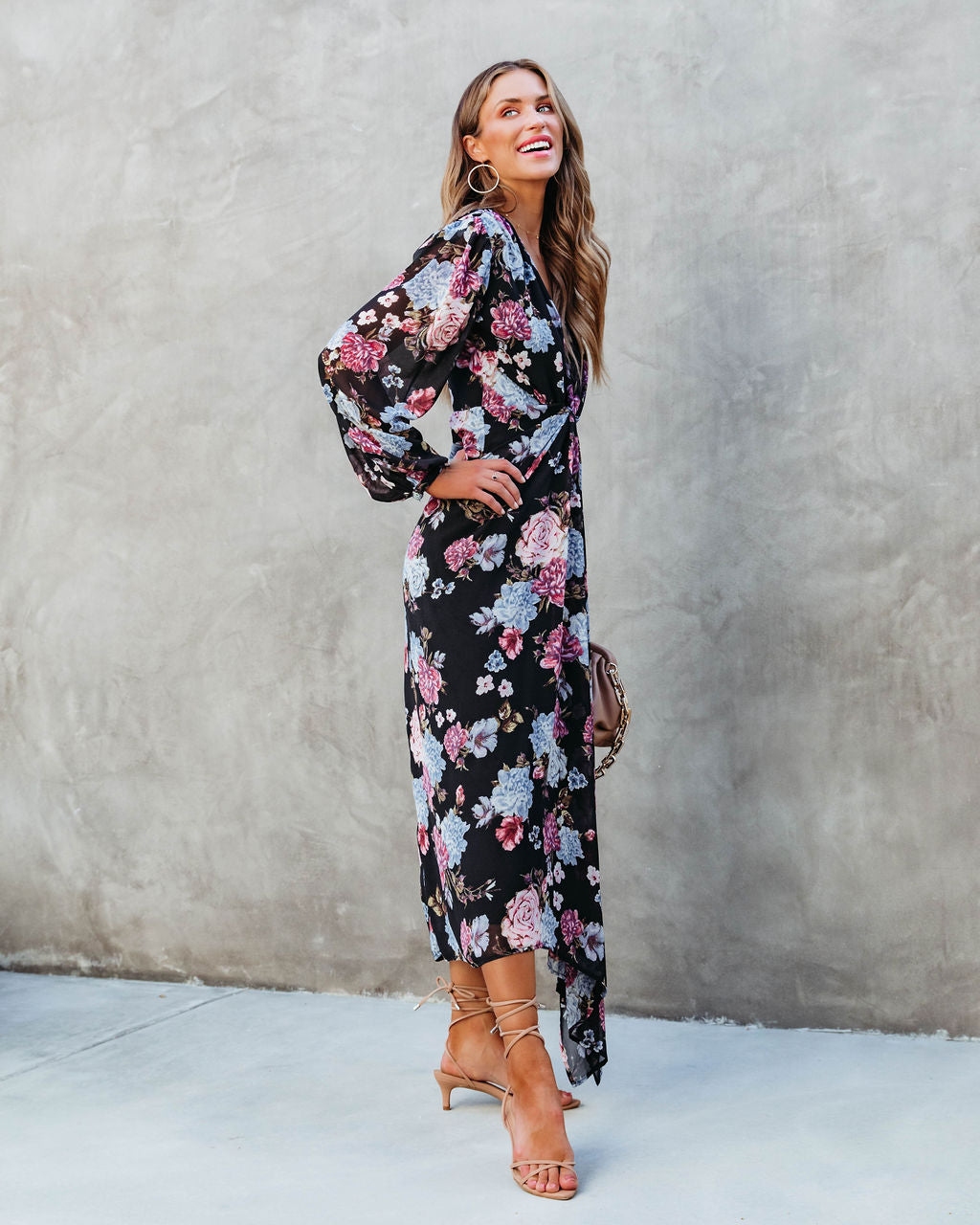 Holley Floral Twist Front Maxi Dress