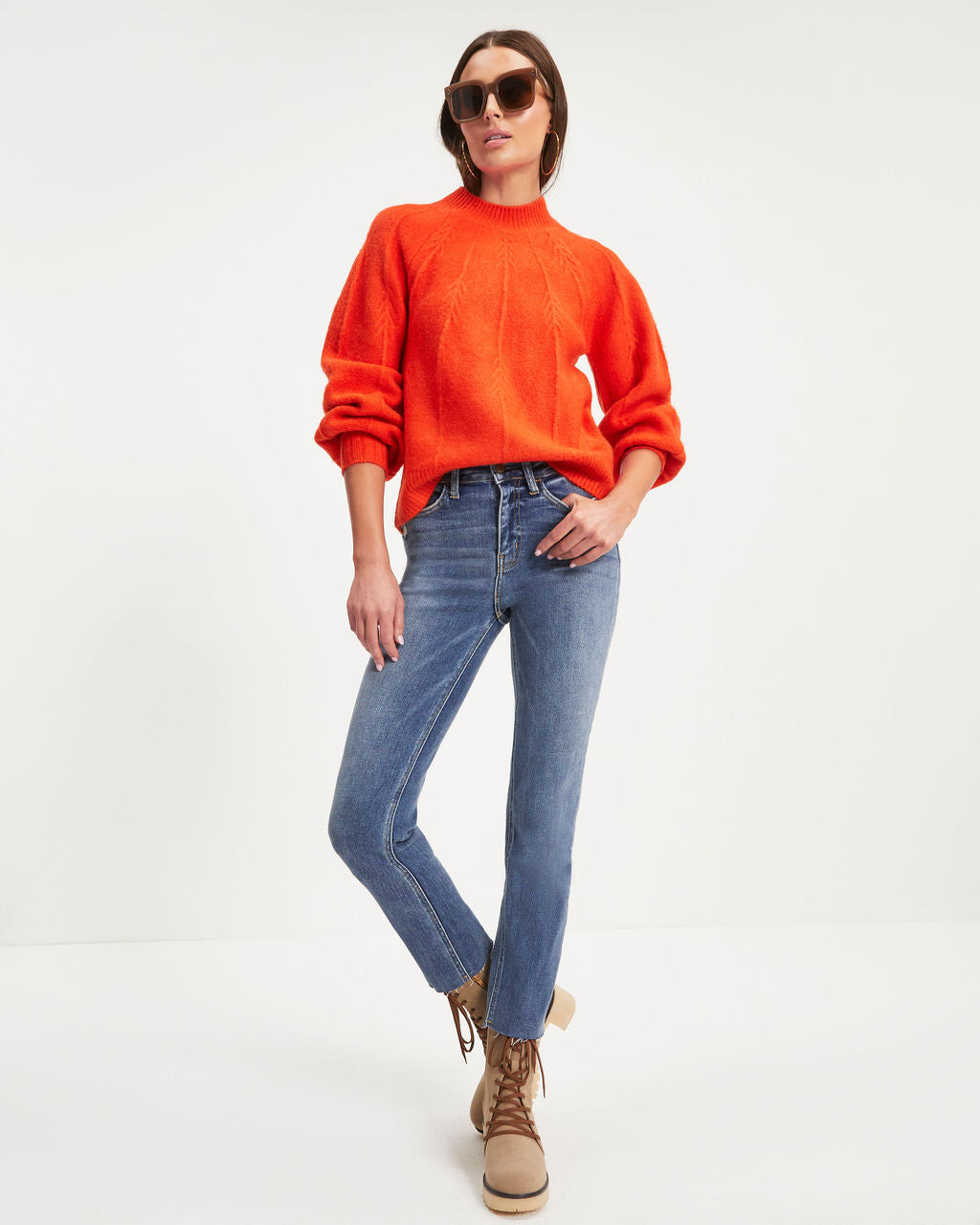 Seattle Knit Pullover Sweater - Orange
