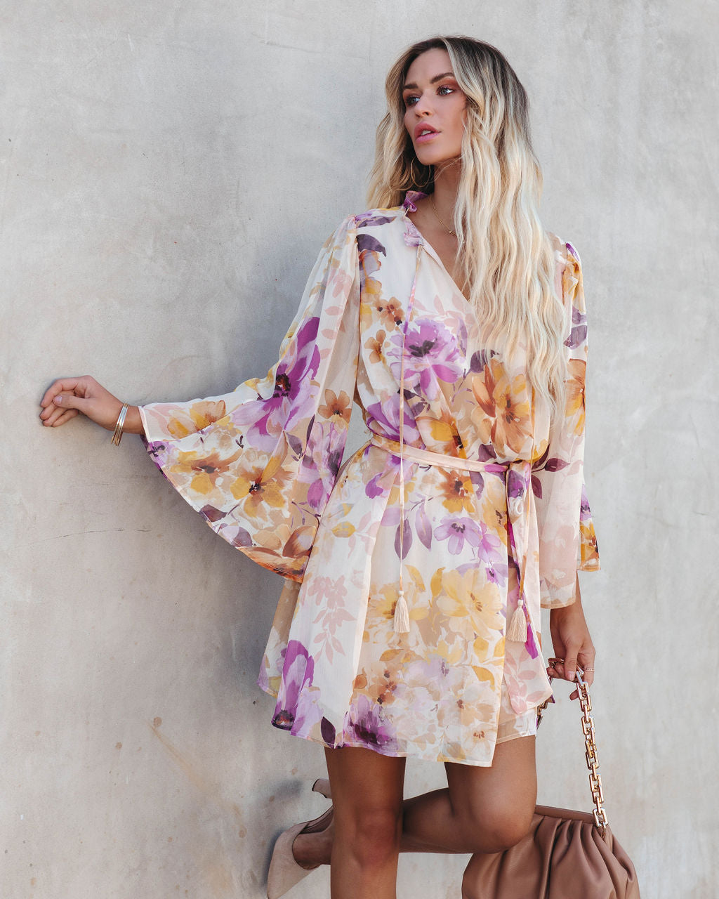 Damaya Floral Chiffon Tassel Dress - FINAL SALE