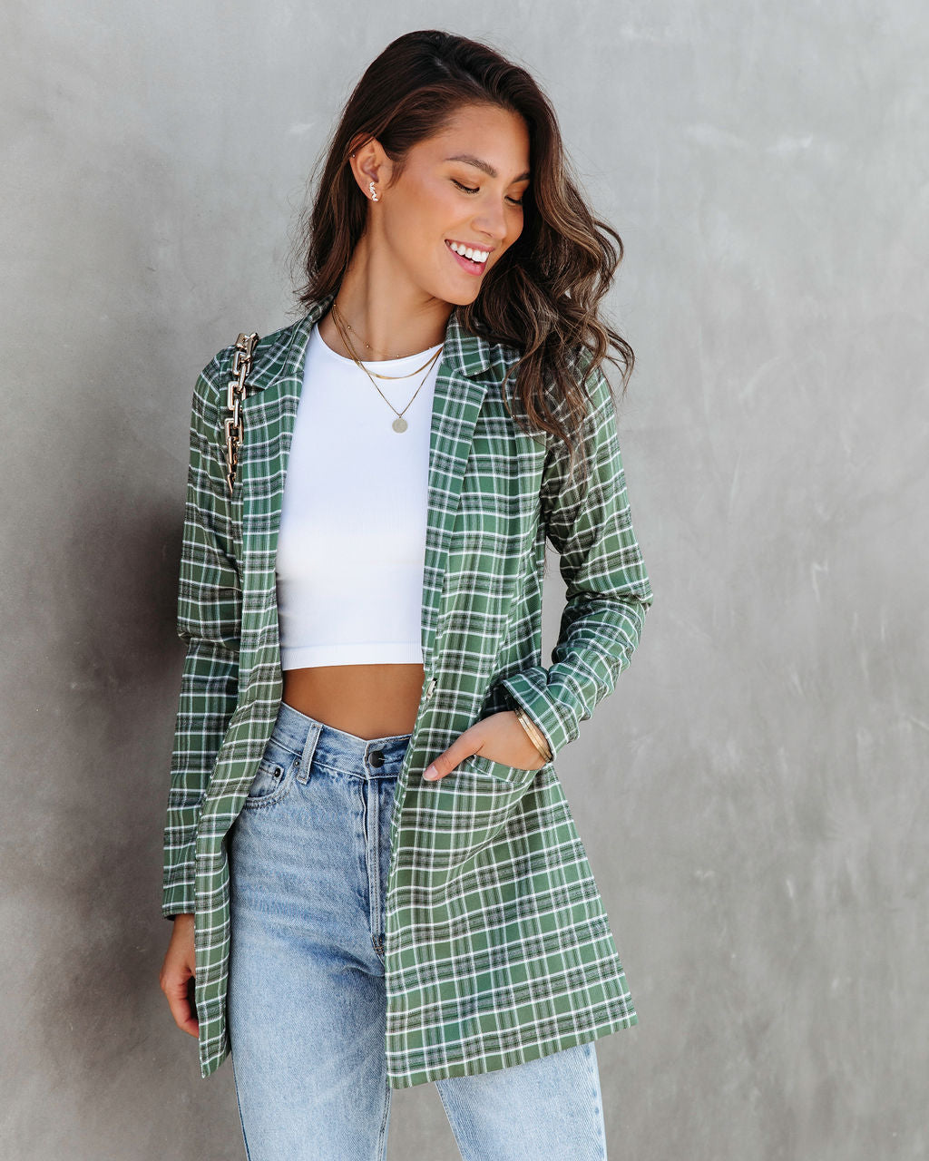 A La Mode Plaid Blazer