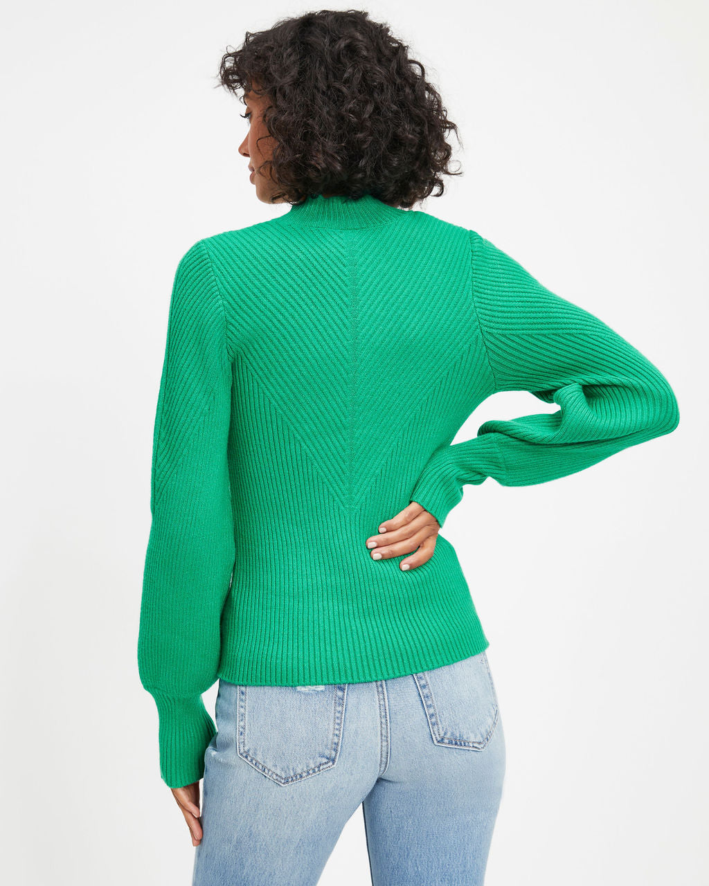 Archie Ribbed Knit Pullover Sweater - Green