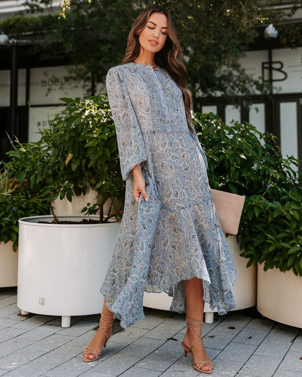 She Has A Gypsy Soul Paisley Chiffon Midi Dress