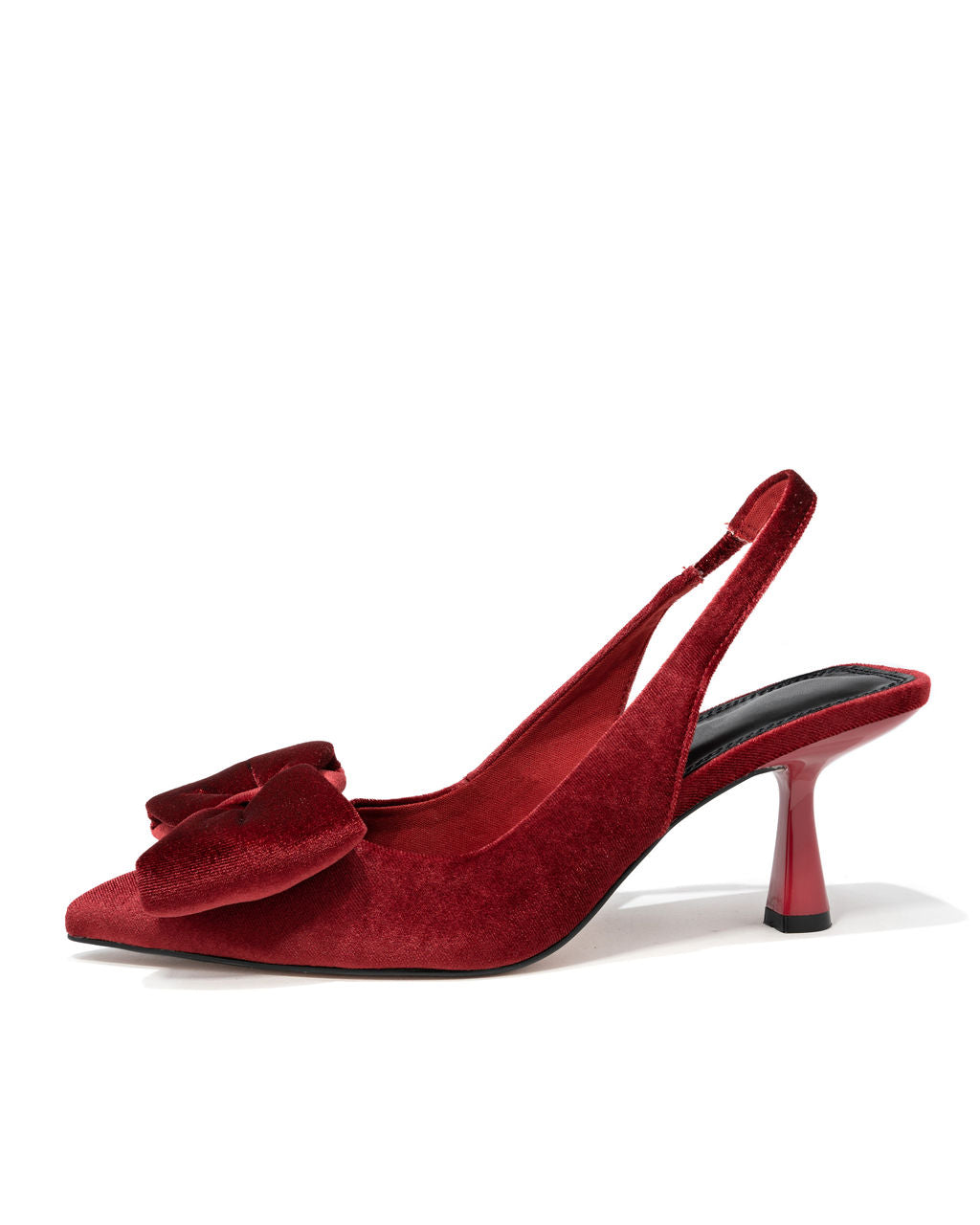 Shannon Velvet Slingback Heel - Wine