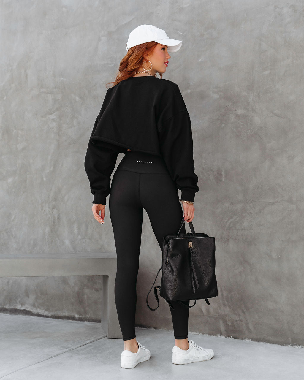 Janice Cotton Long Sleeve Top - Black