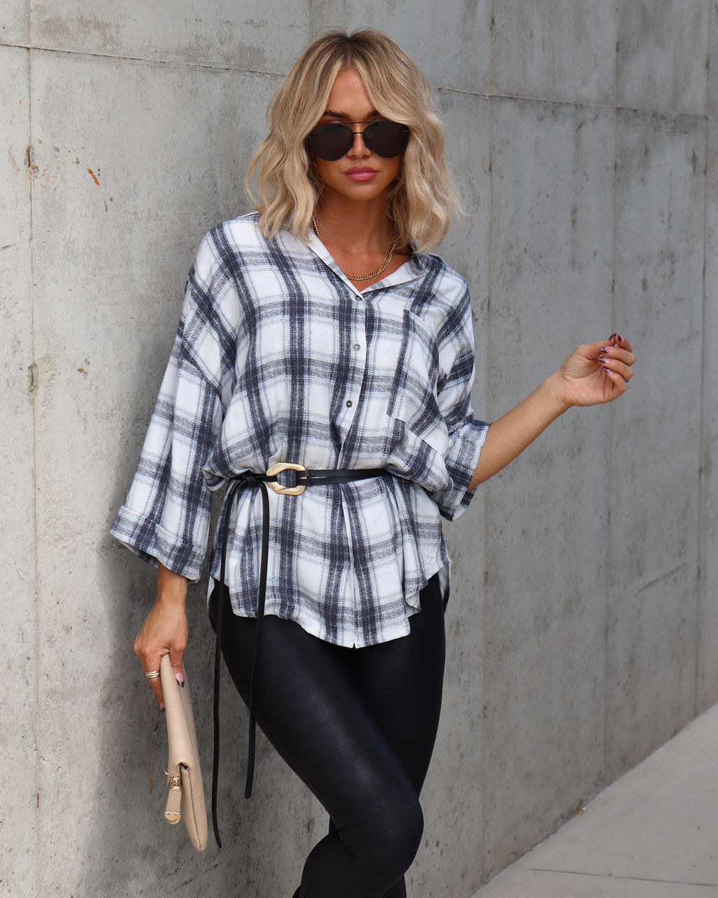 Kelsey Plaid Button Down Top