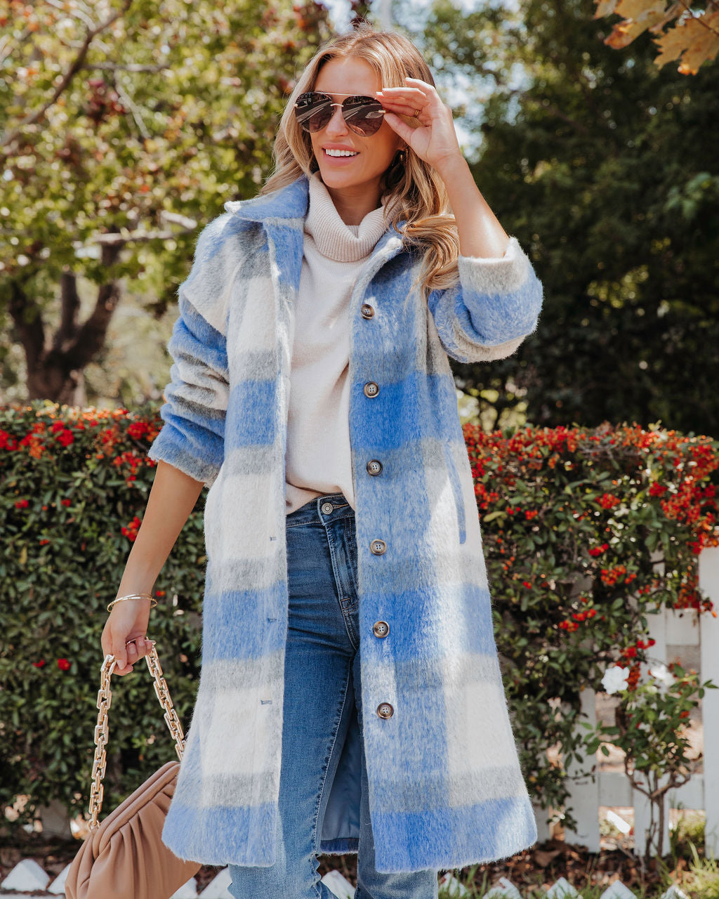 All That Matters Plaid Pocketed Coat - SALE