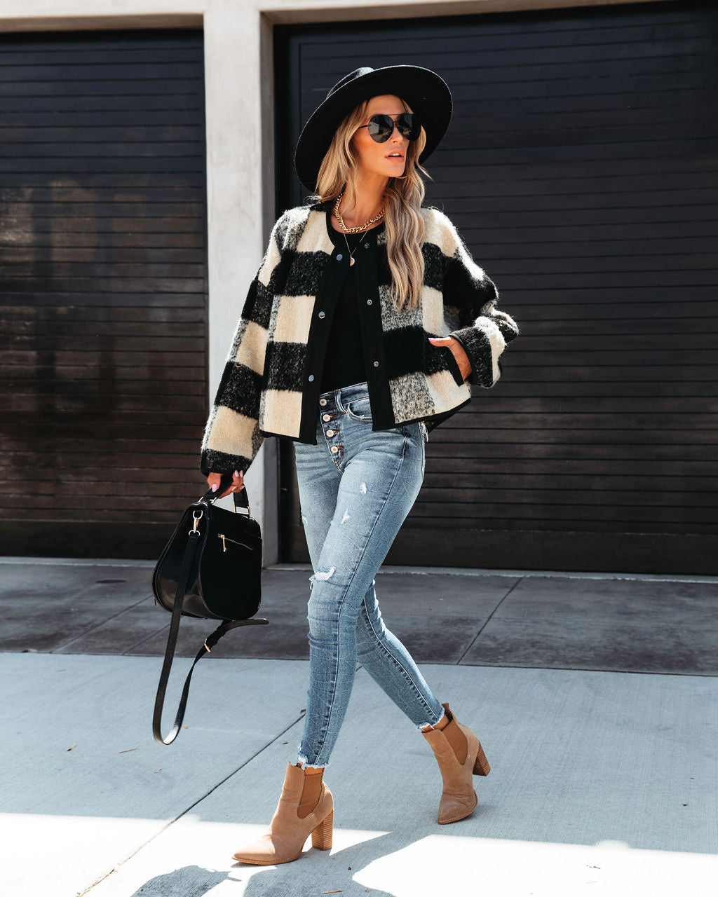 Classic Cozy Plaid Pocketed Jacket - SALE