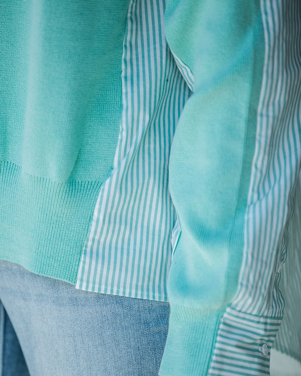 Making Moves Contrast Knit Cardigan - Mint - SALE