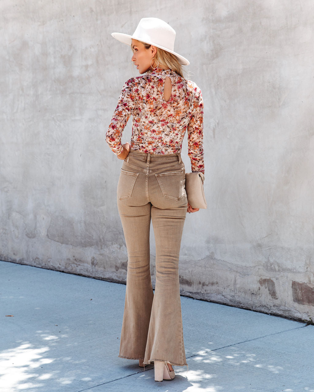 Maven Floral Sheer Mock Neck Top