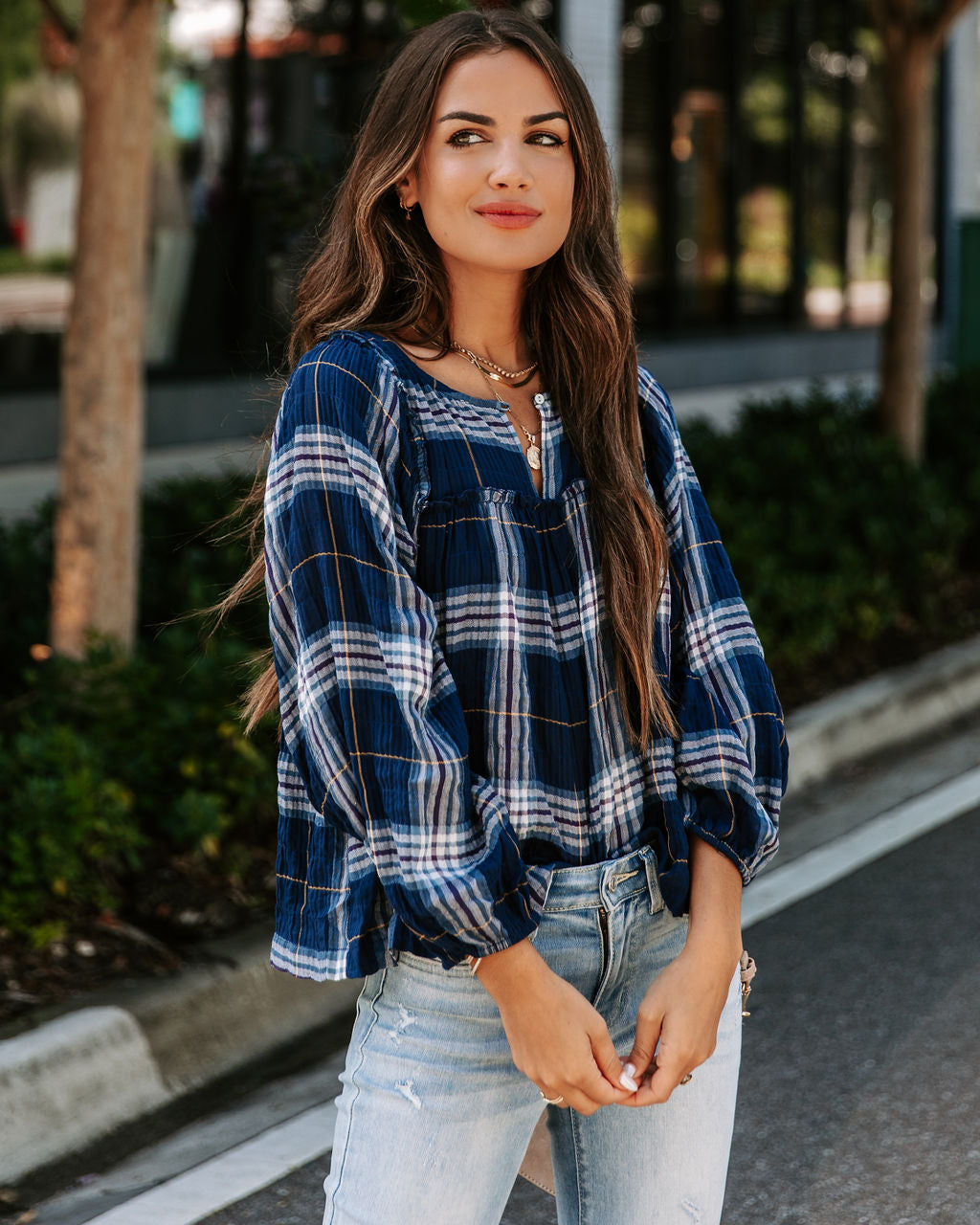 Ralphie Plaid Cotton Babydoll Top - FINAL SALE