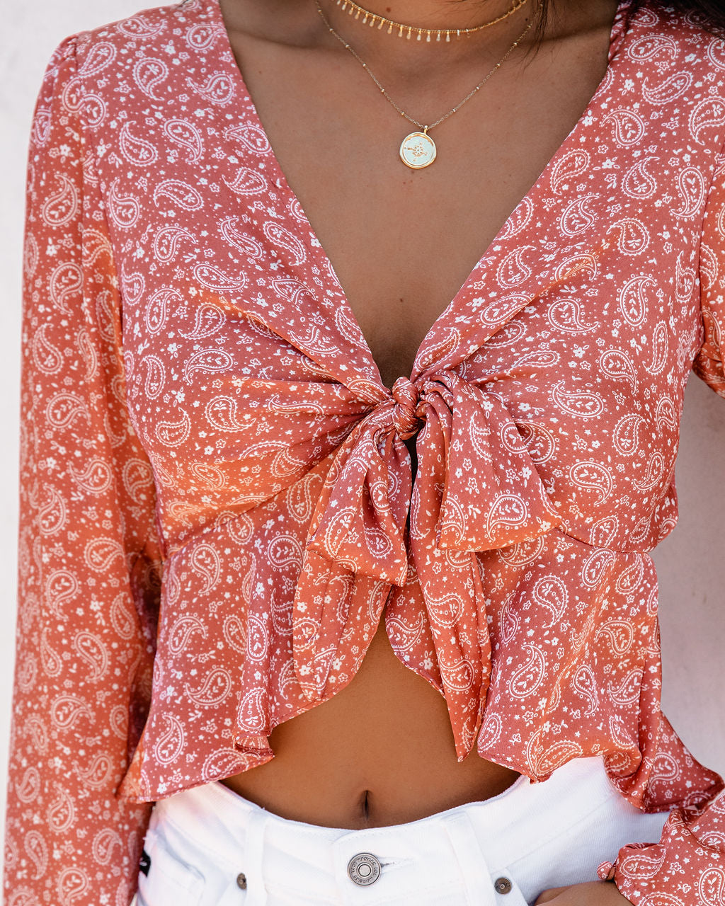 Giordano Paisley Satin Crop Top - FINAL SALE