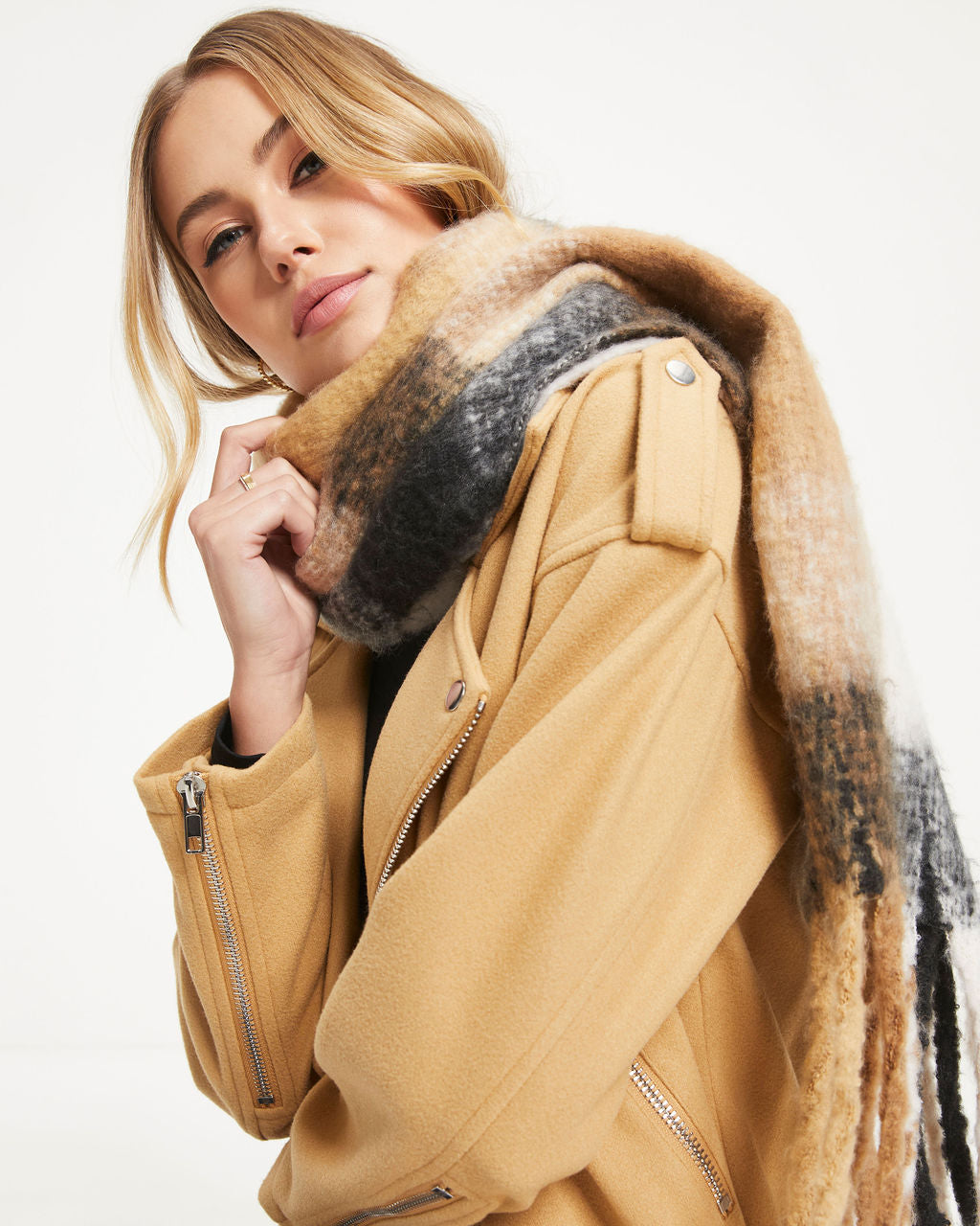 City Vacay Plaid Scarf