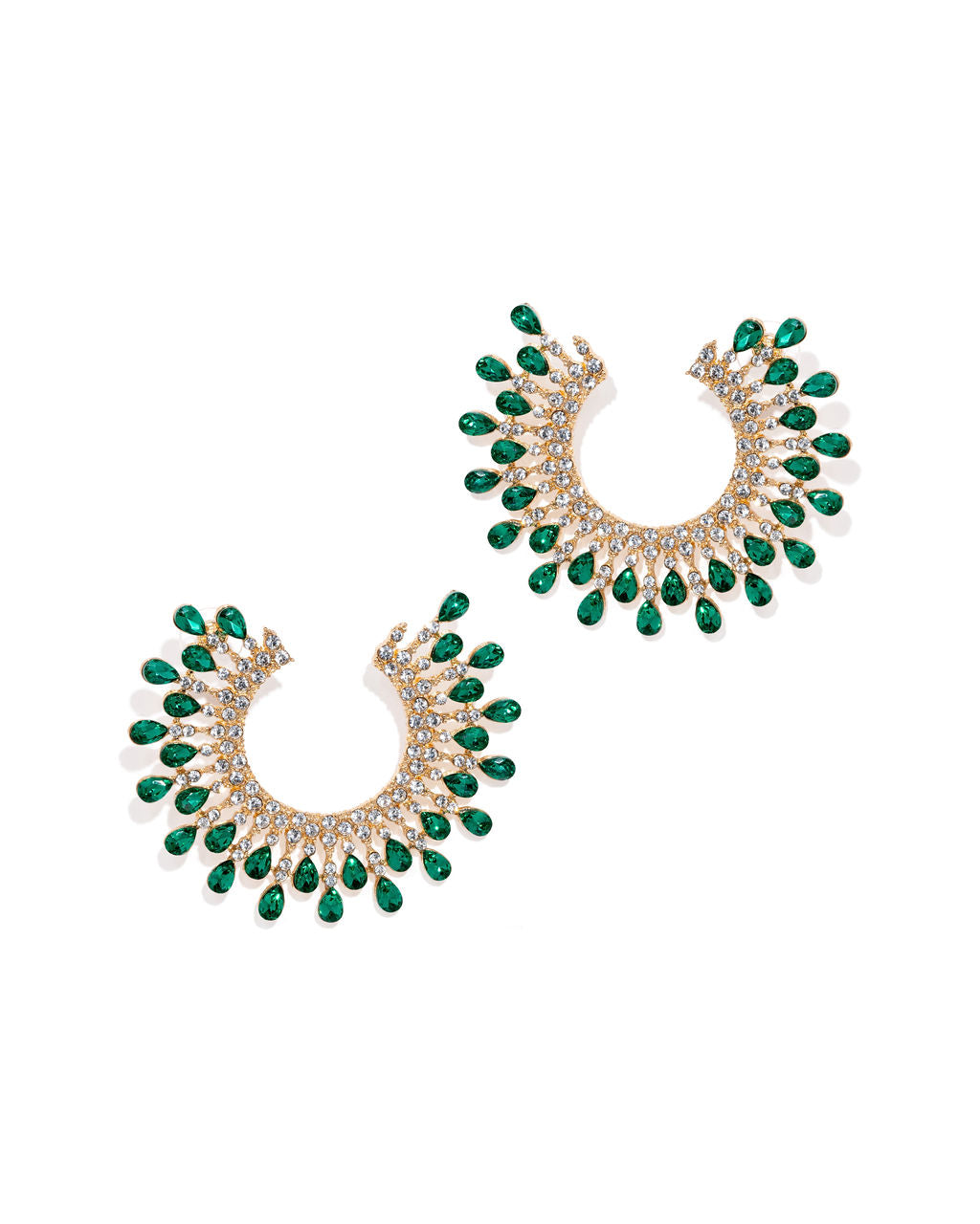 Ever Mine Crystal Burst Earrings - Emerald