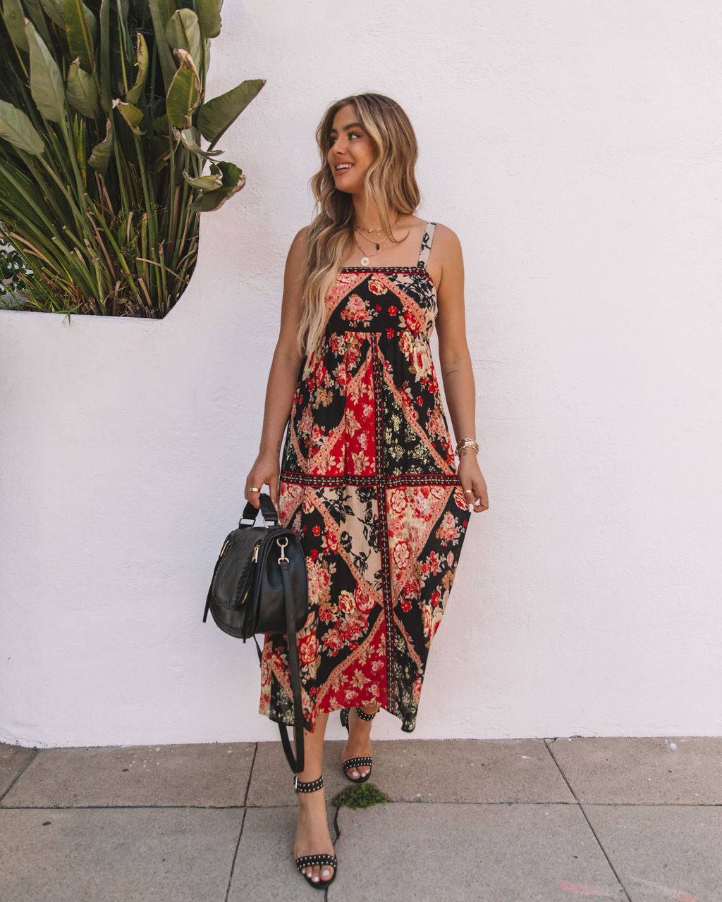 Neverland Tie Back Printed Midi Dress - FINAL SALE