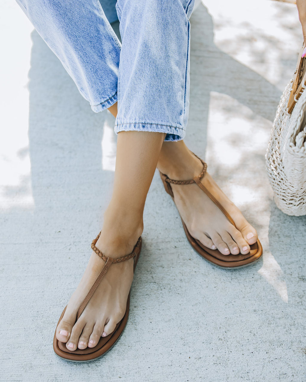 Lively Braided Sandal - Cognac - FINAL SALE