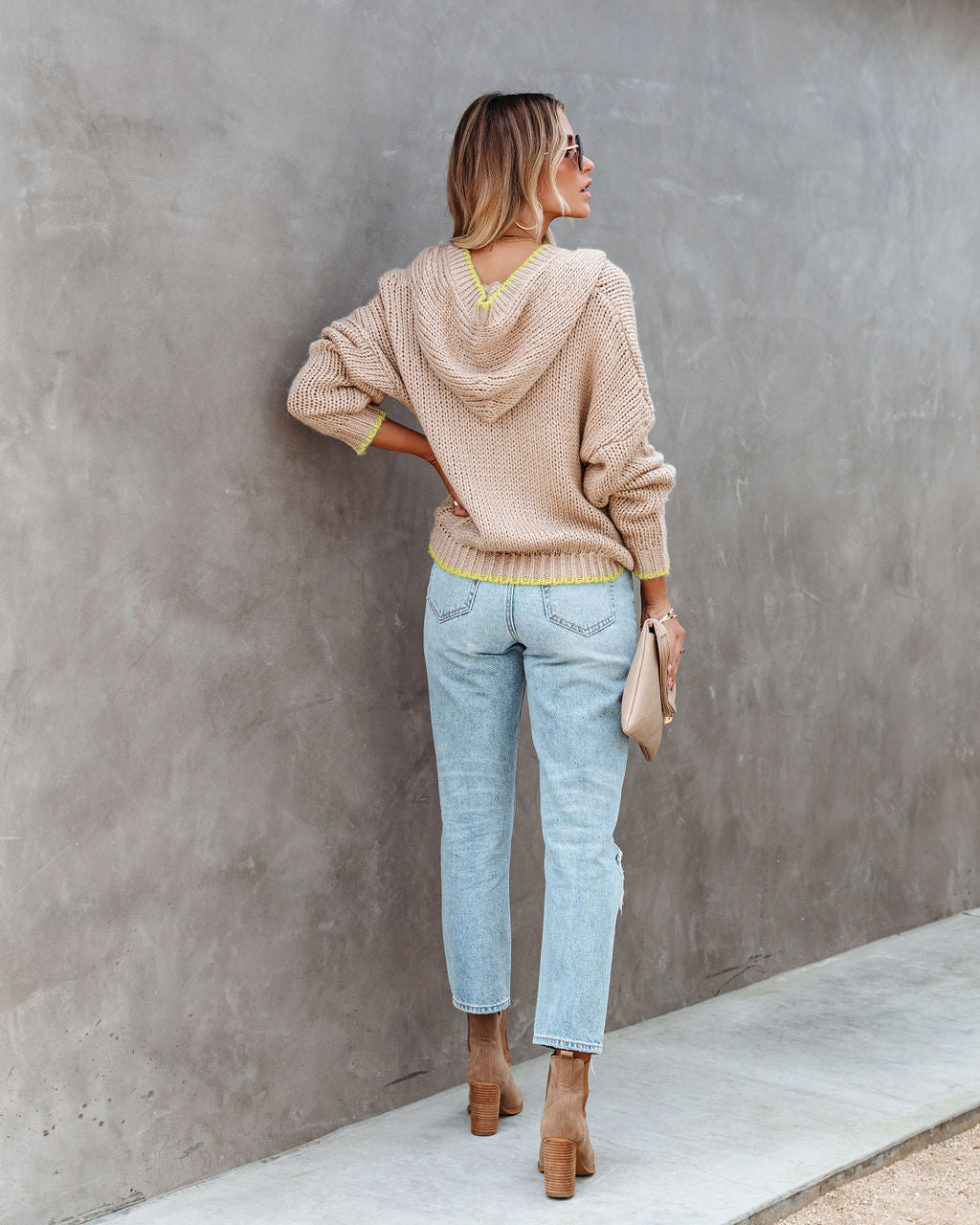 Cozy Fall Vibes Pocketed Hooded Knit Sweater - SALE