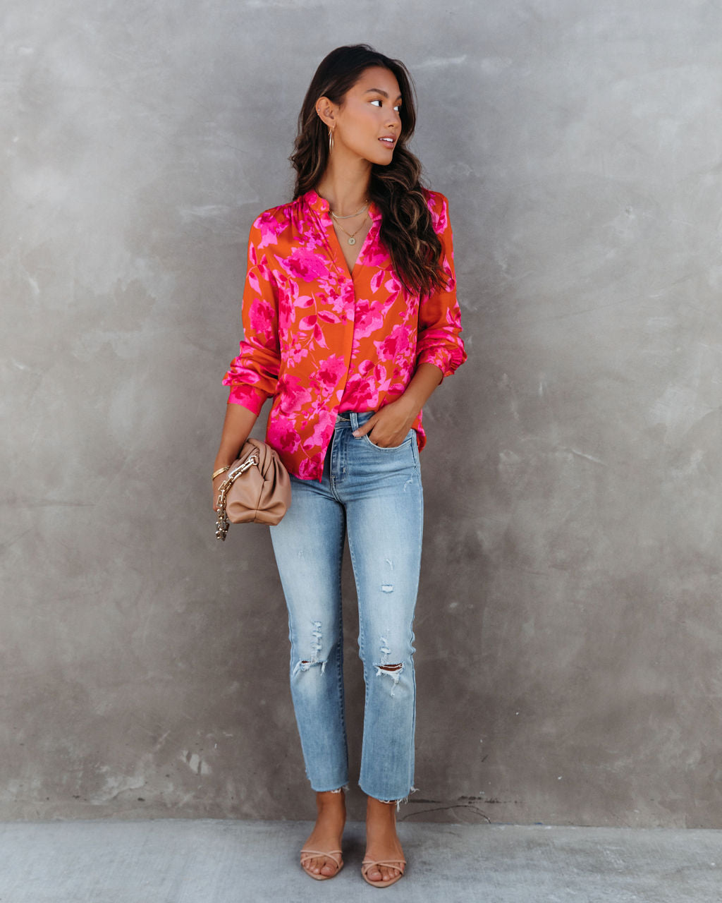 Bibiana Floral Button Down Top