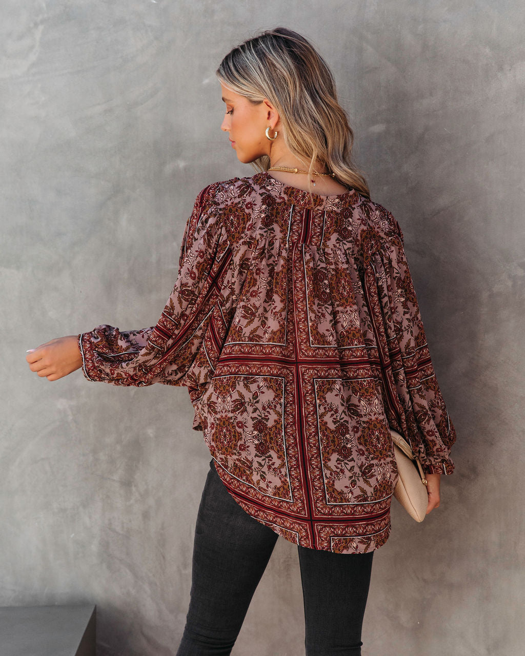 Ever As Before Printed Dolman Sleeve Top