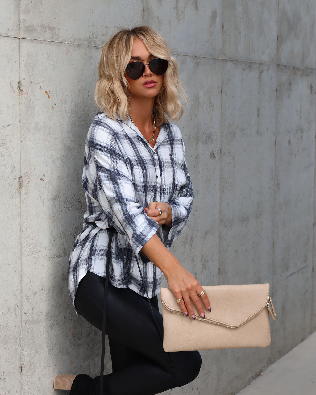 Kelsey Plaid Button Down Top