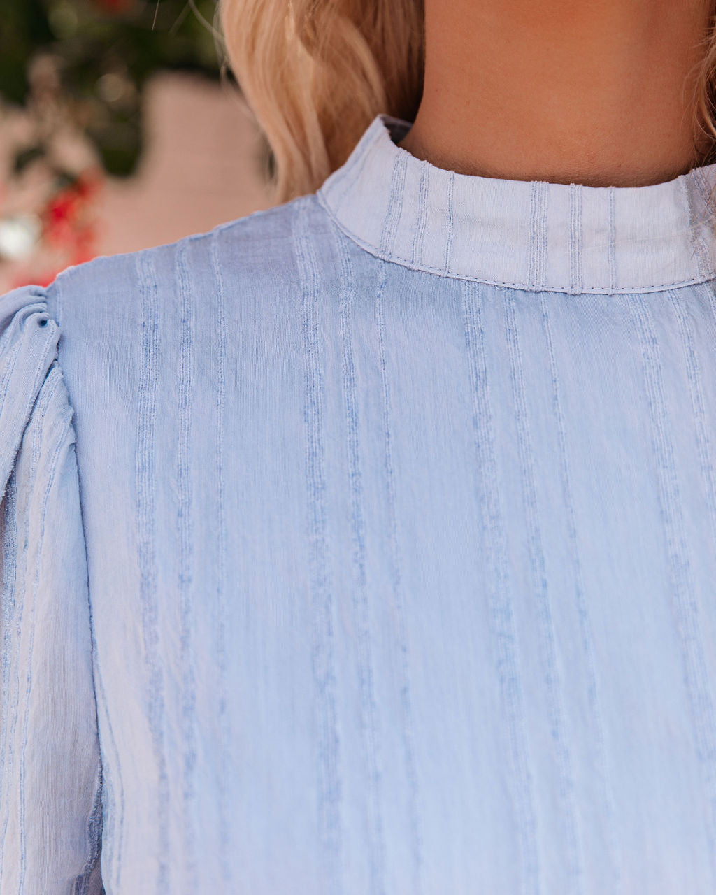 Krueger Textured Ruffle Dress - Powder Blue - FINAL SALE