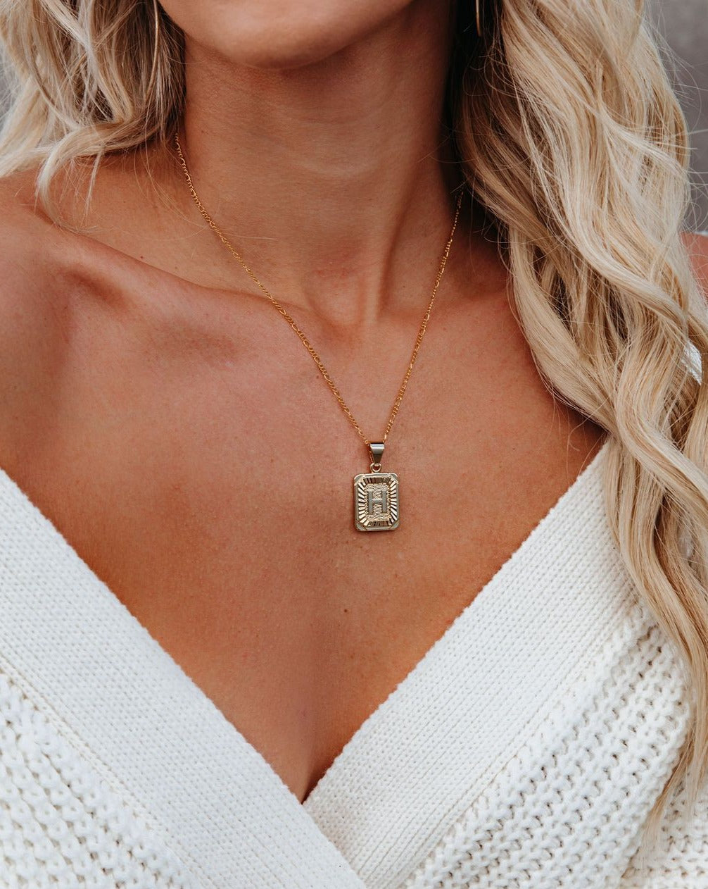 Bracha - Initial Card Necklace