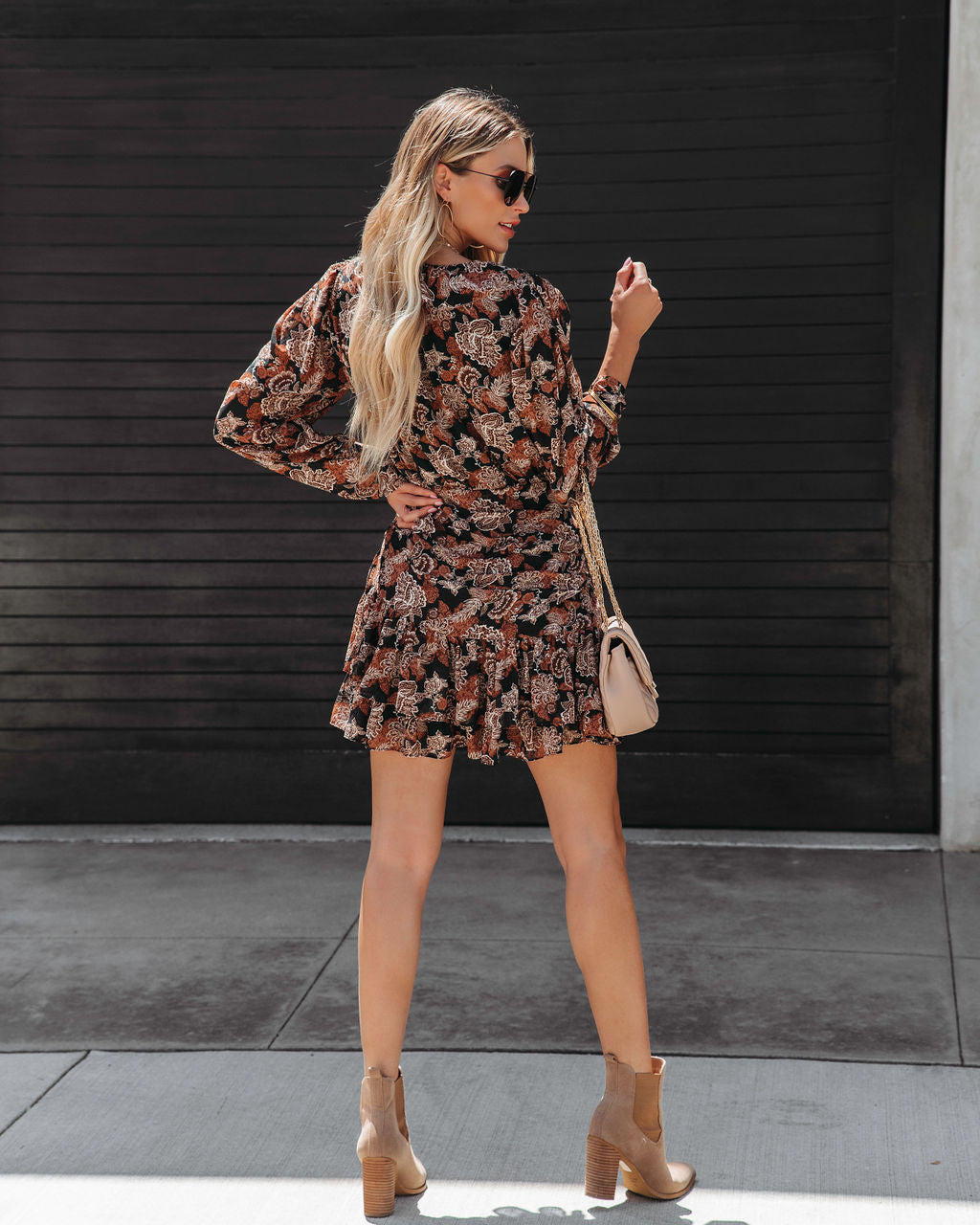 Willis Floral Ruched Ruffle Mini Dress - FINAL SALE