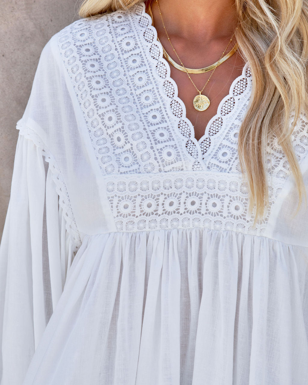 Crescencia Embroidered Top - White - FINAL SALE
