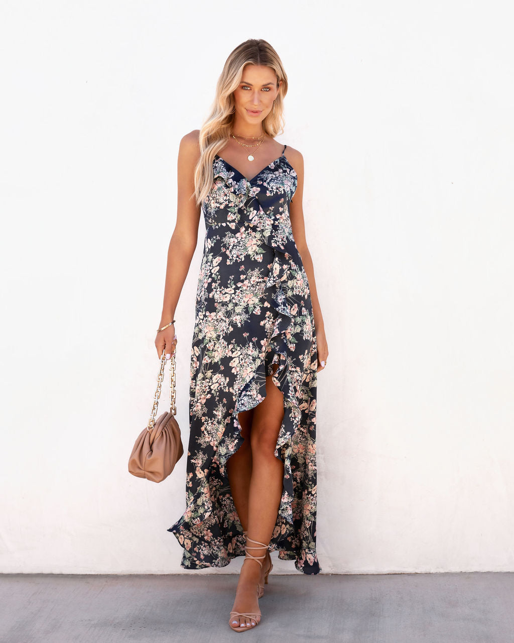 Christabella Satin Ruffle Maxi Dress - FINAL SALE