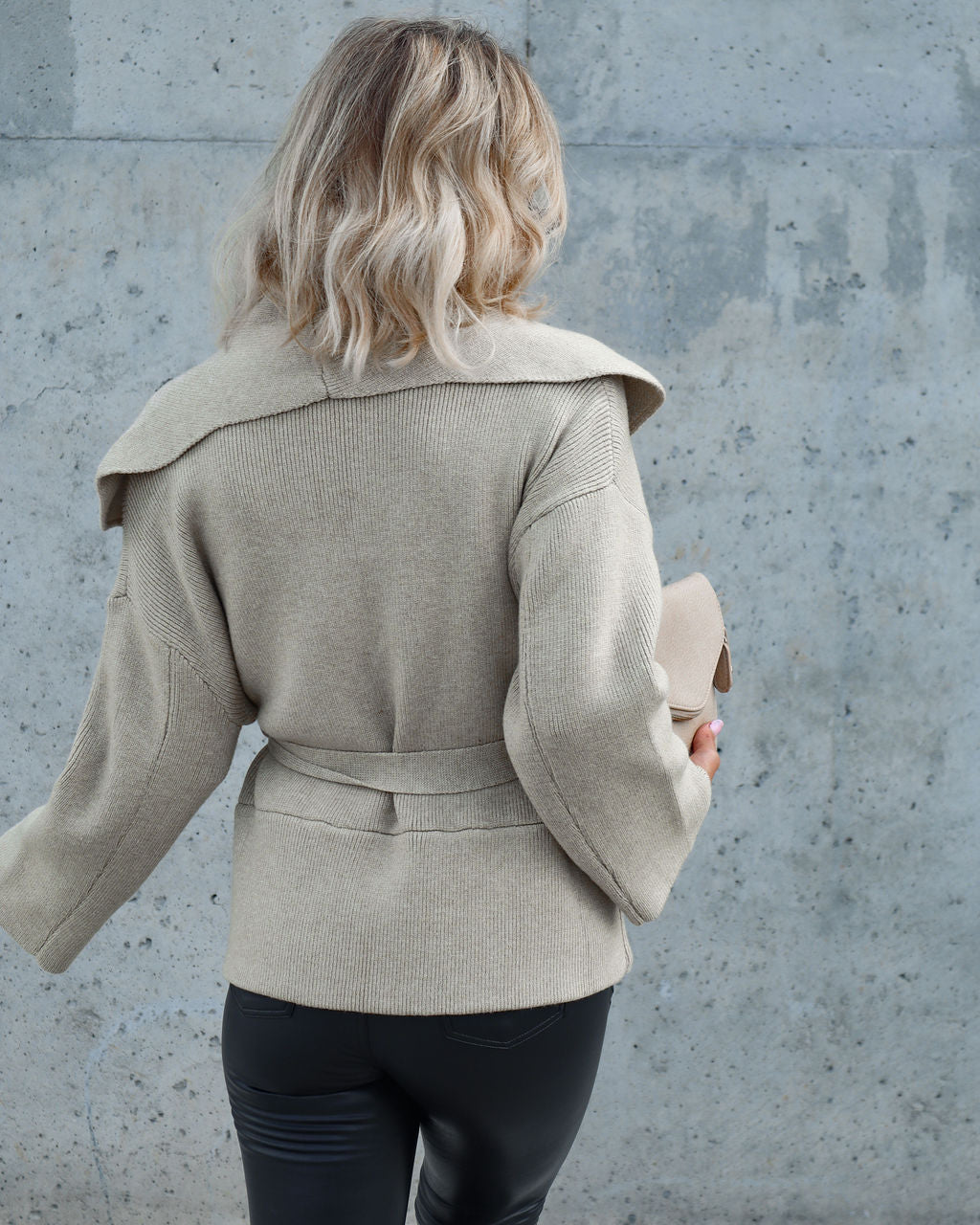 True Class Act Pocketed Cardigan - Tan