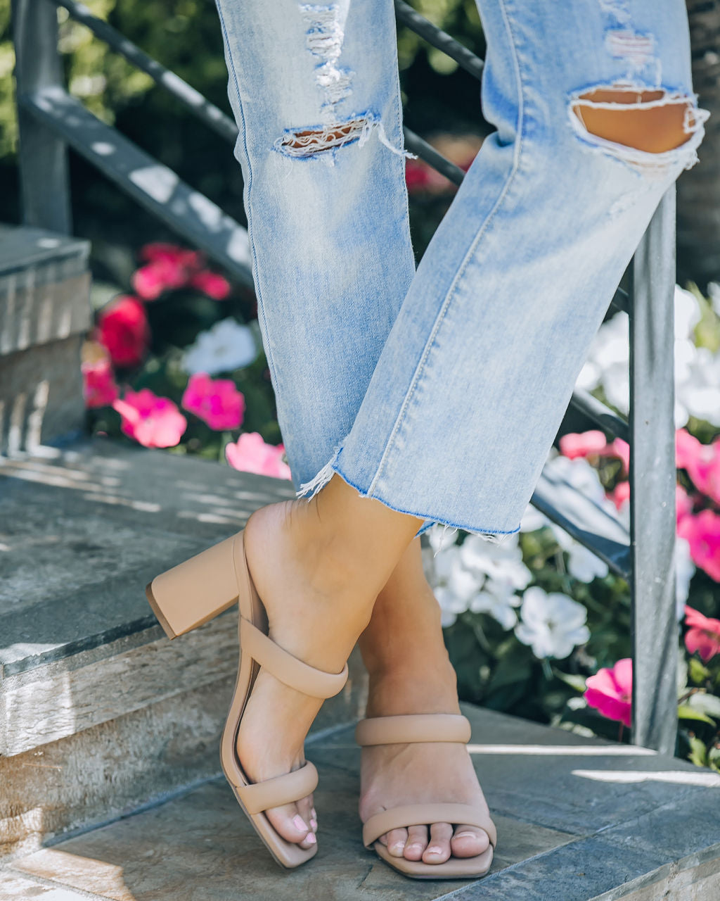 Schena Square Toe Heeled Sandal - Nude - FINAL SALE