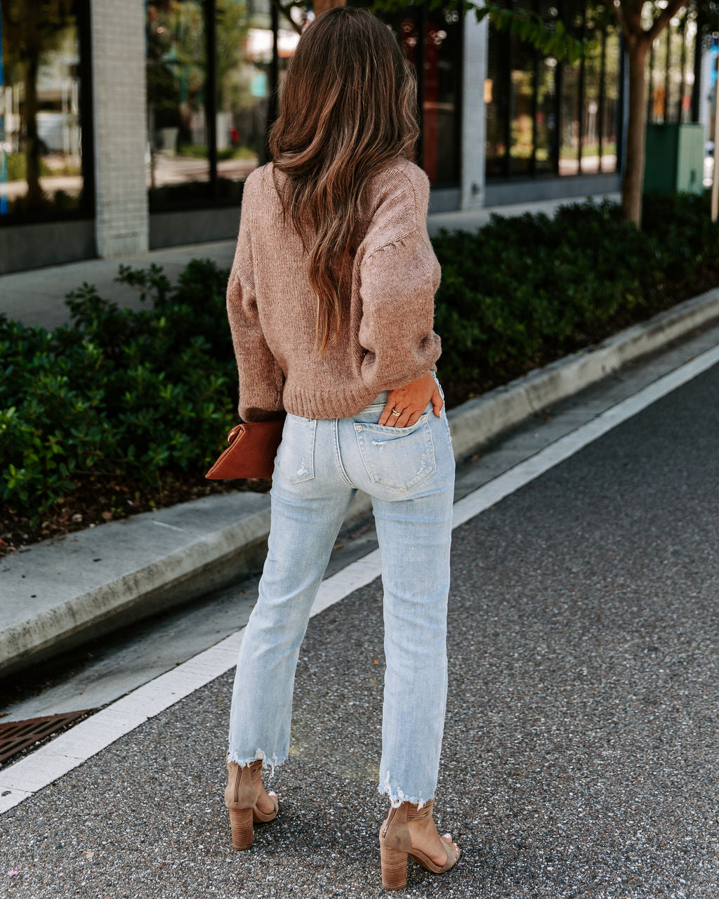 Cardi Weather Balloon Sleeve Cardigan - Cocoa - SALE